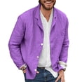thumbnail image 4 of Fashionable Jacket Top, Pure Color Versatile Men Lapel Suit Jacket Single Breasted  For Party For Travel ANGGREK Púrpura XL, 4 of 6
