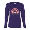 thumbnail image 3 of Waymaker Rainbow Inspirational/Christian Womens Graphic Long Sleeve T-Shirt, Purple, Large, 3 of 5