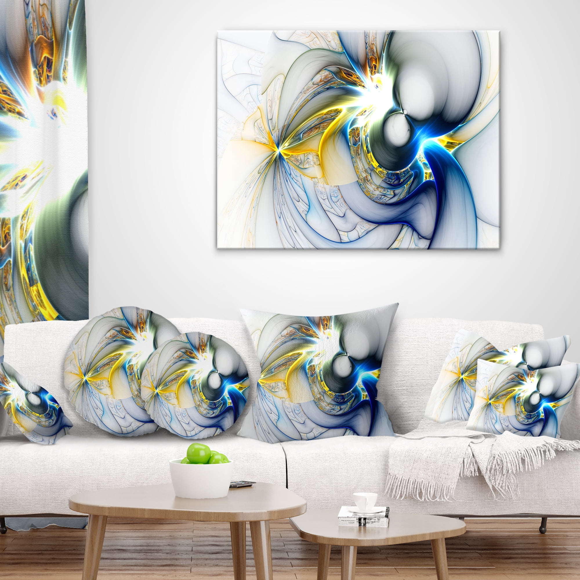 Designart Shining Multi Colored Plasma - Abstract Throw Pillow - 12x20