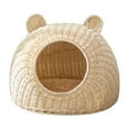 thumbnail image 2 of Lit pour Chat Rond à Fond Plat Cachette Nid Cage en Osier Tissé à la Main Lavable Jeu m, 2 of 2