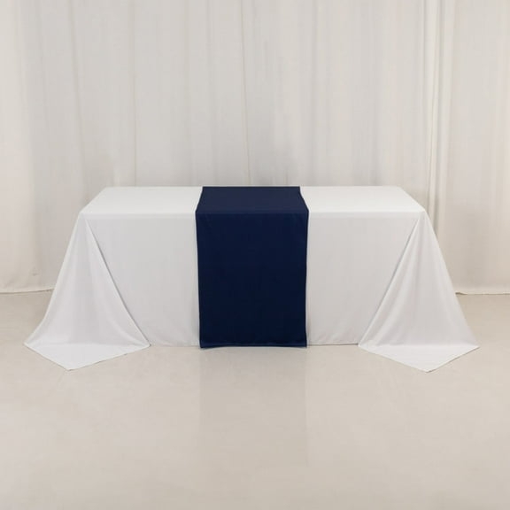 Balsa Circle 24x72 in Navy Blue Premium Scuba Polyester Wide Table Runner Event Decorations