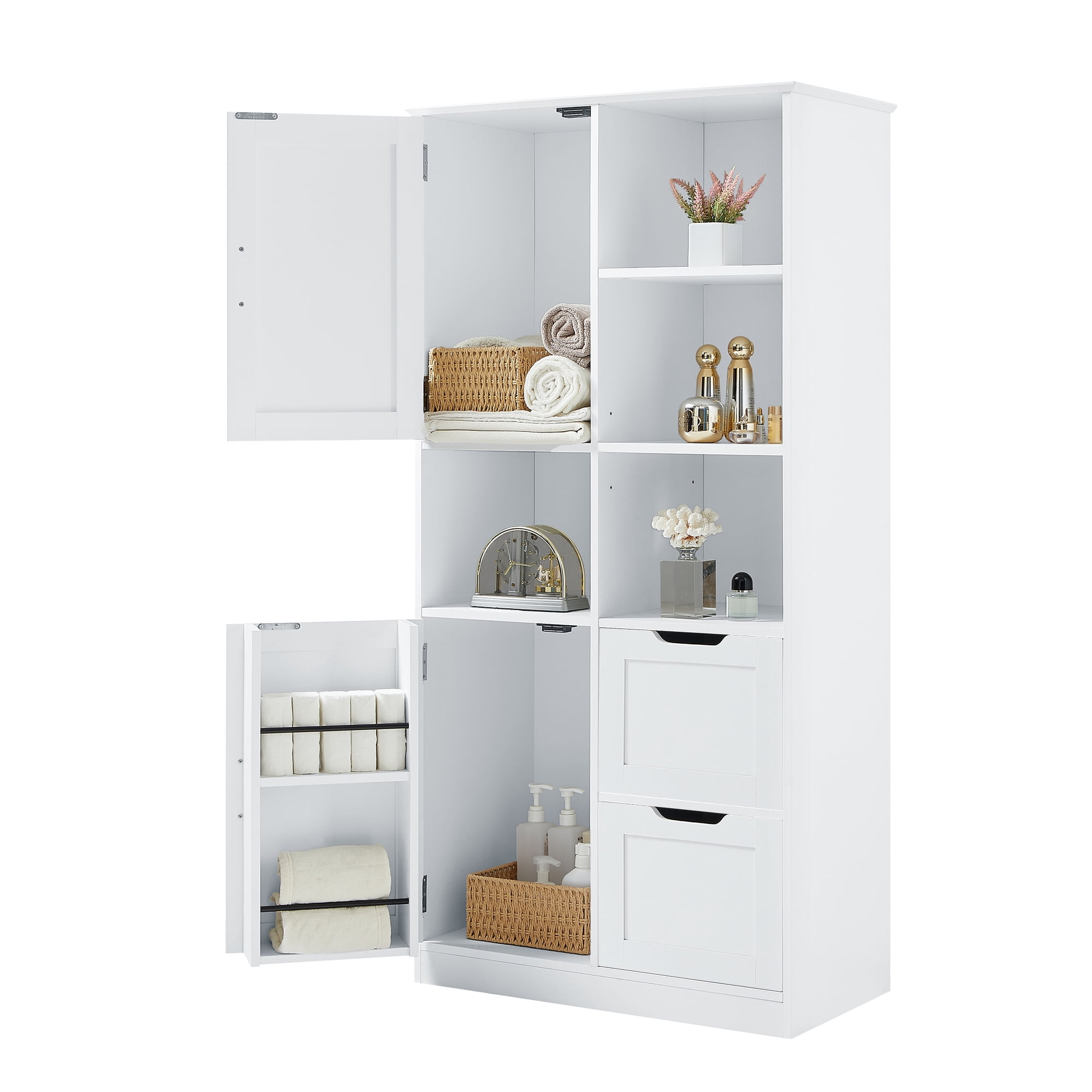Ikea Storage combination w doors/drawers, white, birch 6202.11820