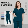 thumbnail image 2 of VIAOLI Women's Scrubs Set, Stretchy Medical Uniform with Pockets, Poly-Spandex for Nurse Uniform, S-XXL Multi Colors, 2 of 6