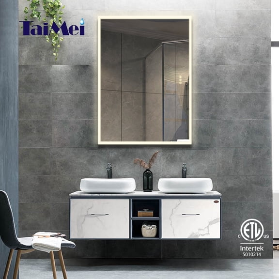 Taimei Frameless LED Light Mirror 48" W x 36" H x 1.5 D(MC04-4836SF2) Beveled edges, Touch Screen power on/off, Defogger, elegant design by FOCA US