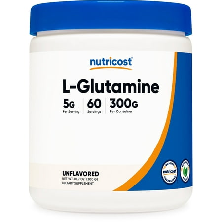 Nutricost L-Glutamine Powder 300G Per Container, 5G Per Serving, 60 Servings - Amino Acid Supplement For Men & Women