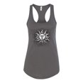 thumbnail image 2 of Wild Bobby Radiating Sun Puff Print Fashion Ladies Racerback Tank Top, Dark Grey, Large, 2 of 6
