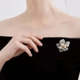 thumbnail image 6 of Grofry Women Brooch Camellia Shape Faux Pearl Decor Anti-slip Bag Coat Collar Hat Scarf Decoration Clothes Pin Party Prom Garment Jewelry, 6 of 7