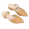 thumbnail image 1 of Sandalias de tacón con punta cerrada en punta para mujer, elegantes zapatillas de tacón con diamantes de imitación a la moda, color caqui 38, 1 of 14