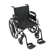 Angle View: Drive Medical Viper Plus GT Wheelchair with Flip Back Removable Adjustable Desk Arms, Swing away Footrests, 18" Seat