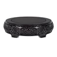 thumbnail image 1 of Black Round Rosewood Relief Sulpture Plant Display, Teapot Vase Fish Tank Base Racks, 1 of 6