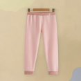 thumbnail image 2 of Afuyipoi Kids Fleece Lined Leggings Pants Winter Cotton Knit Pink 4T, 2 of 5