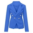 thumbnail image 4 of IROINNID Women's Blazer Jacket Long Sleeve Solid Color Notch Lapel Outwear, Leisure Ladies Collar Slim Office Jacket Outerwear, 4 of 7