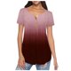 thumbnail image 1 of Puntoco Mujeres O-Cuello Manga Corta Gradiente Tirantes Hombro Camiseta tops Blusas Puntoco Puntoco-962, 1 of 8