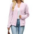 thumbnail image 4 of Wevis Women's Zip Up Fall Jacket, Long Sleeve Ribbed Knit Autumn Cardigan, Casual Loose Lightweight Sweater Coat, 4 of 7