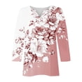 thumbnail image 6 of 3/4 Length Sleeve Womens Tops 2026 Spring V-Neck Ruffle Blouses Dressy Casual Shirts Beach Vacation Tunic 3/4 Sleeve Blouse, 6 of 6