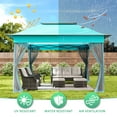 thumbnail image 5 of Meetleisure 11'x11' Pop Up Gazebo for Patios, Outdoor Canopy Tent with Sidewalls, Mosquito Netting, Pop Up Shelter for Wedding Party, Blue, 5 of 12