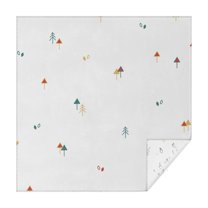 Floral 42" Square Waterproof Tablecloth, Floral Print Polyester Table Cover