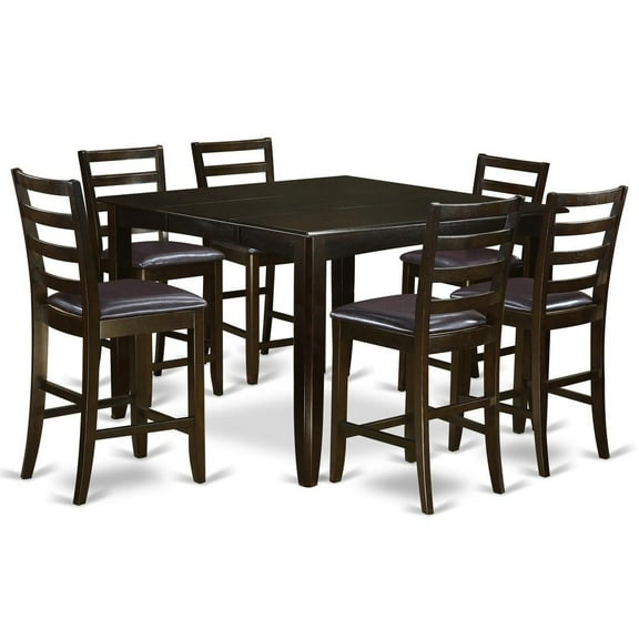 East West Furniture Fairwind 7-piece Wood Dining Table Set in Cappuccino