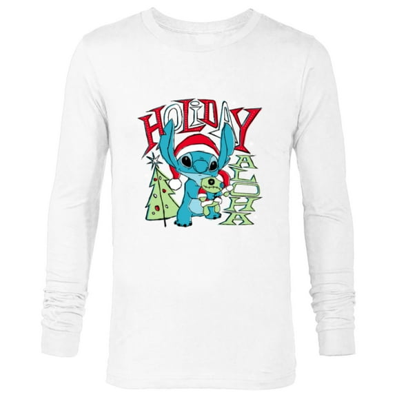 Disney Lilo & Stitch Holiday Aloha - Long Sleeve T-Shirt for Men - Customized-White