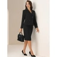 thumbnail image 4 of DARING DIVA Women's 2 Piece Long Sleeve Work Outfits Blazer Pencil Skirt L Black, 4 of 6