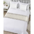 thumbnail image 5 of Bed Runner Scarf Queen Size, Vintage Botanical Stain Bed Runners & Scarves for Foot of Beds, Herb on Beige Leaves Retro Country Decorative Bedding Runner Scarf for Hotel Home Bedroom 83 x20 Inch, 5 of 6