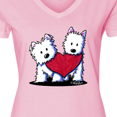 thumbnail image 4 of Inktastic Valentine Westie Duo Women's V-Neck T-Shirt, 4 of 5