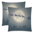 thumbnail image 3 of MKHERT Santa's Sleigh Full Moon Throw Pillowcase Pillow Cover Cushion Couver 18x18 inch, Set of 2, 3 of 3