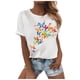 thumbnail image 2 of Pntutb - Camiseta holgada de manga corta para mujer, informal, de verano, divertida, con estampado de mariposas Pntutb Pntutb-3887, 2 of 7