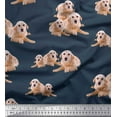 thumbnail image 1 of Soimoi Moss Georgette Fabric Golden Retriever Dog Fabric Prints by Yard 42 Inch Wide, 1 of 3
