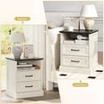 thumbnail image 4 of YouTrend Farmhouse Nightstand with 2 Drawers & Open Shelf End Table Bedside Tables for Bedroom Living Room,White, 4 of 7