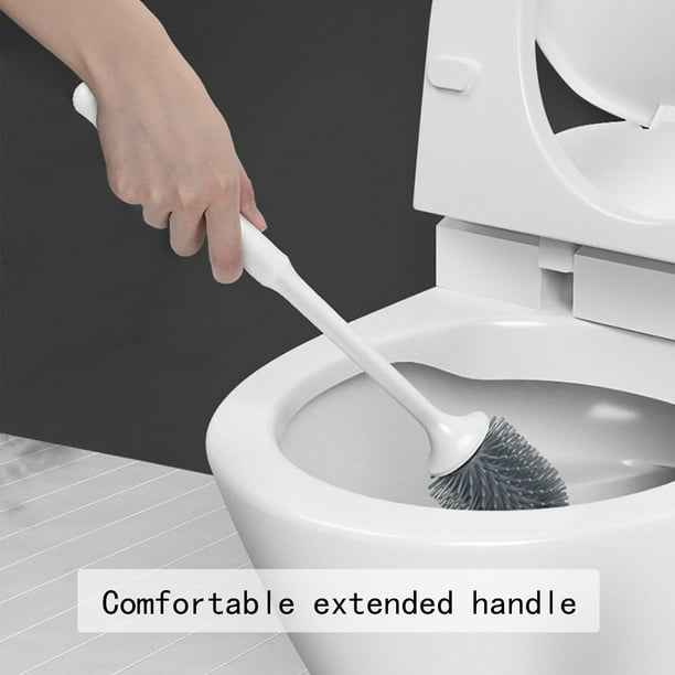 Toilet Bowl Brush and Holder Toilet Brushes For Bathroom with Holder Toilet Bowl Brush Small Size Plastic Holder Easy to Hide Space Saving for