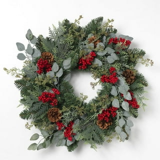The Gerson Company 24 Winter Greenery Spray Wreath with Berry Accents -  20203205
