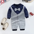 thumbnail image 2 of Coerni New Born Gentleman One Piece Long Sleeve Baby Boys Gentleman Formal Tuxedo Outfit Suit First Birthday Clothes, 2 of 7