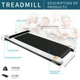 thumbnail image 7 of Under Desk Walking Pad Flat Slim Treadmill, 1.5HP Portable Treadmill With Foldable Wheels, Sports App, Installation-Free, Remote Control, Jogging Running Machine For Home/Office, 7 of 7
