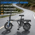 thumbnail image 4 of Electric Bike for Adults, 500W Motor, 20 MPH Max Speed Folding Ebike, 14" Electric Bicycles, Max 30 Miles Range (Pedal Assist Mode), Mini E Bikes, 4 of 9