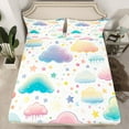 thumbnail image 2 of Feelyou Dreamy Rainbow Child Full Size Sheets, Colorful Stars Print Bed Sheets, Fairy Tale Style Sheet Sets, Lightweight Room Decor, 4-Piece, 2 of 7