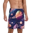 thumbnail image 2 of Naloa Planet Pastel Galaxy Men's Short Pajama Pants, Pj Shorts, Lounge Comfort Shorts-3X-Large, 2 of 6