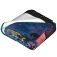 thumbnail image 2 of Bixox Fleece Blanket Fantasy Cosmic Landscape Pattern Super Soft Double-Sided Microfiber Flannel Blanket for Sofa, Bed, Couch,Suitable for All Seasons - 60"x50", 2 of 5