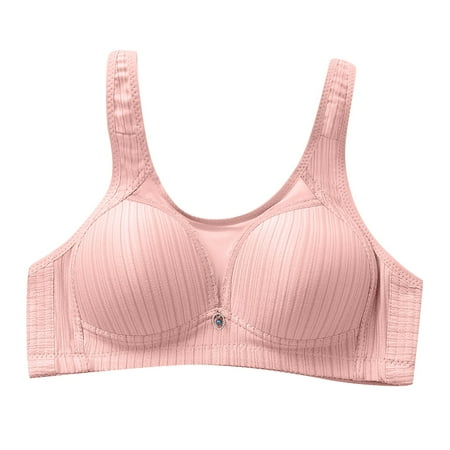 Ramiter Lingerie for Women Shockproof Bras Running Woman Dry Quick Underwear Size Fitness Large with String 40 Pink