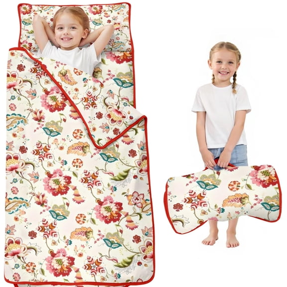 Pioneer Flower Floral Print Pattern Toddler Nap Mats for Kids Preschool,Sleeping Mat Bag or Kids,Toddler Sleeping Bag,Toddler Nap Mat or Daycare