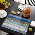 thumbnail image 3 of Blue Wooden Plank Placemats Set of 12, Retro Farmhouse Horizontal Stripes Plank Placemats for Dining Table, Place Mats for Kitchen Tabletop, Waterproof Wipeable Dining Table Mats Set, 3 of 9