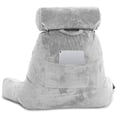 thumbnail image 4 of Husband Pillow Medium Light Grey, Backrest for Kids, Teens, Petite Adults - Reading Pillows With Arms, Adjustable Loft, Plush Memory Foam, Bed Rest Chair Sitting Up, Detach Neck Roll, Removable Cover, 4 of 8