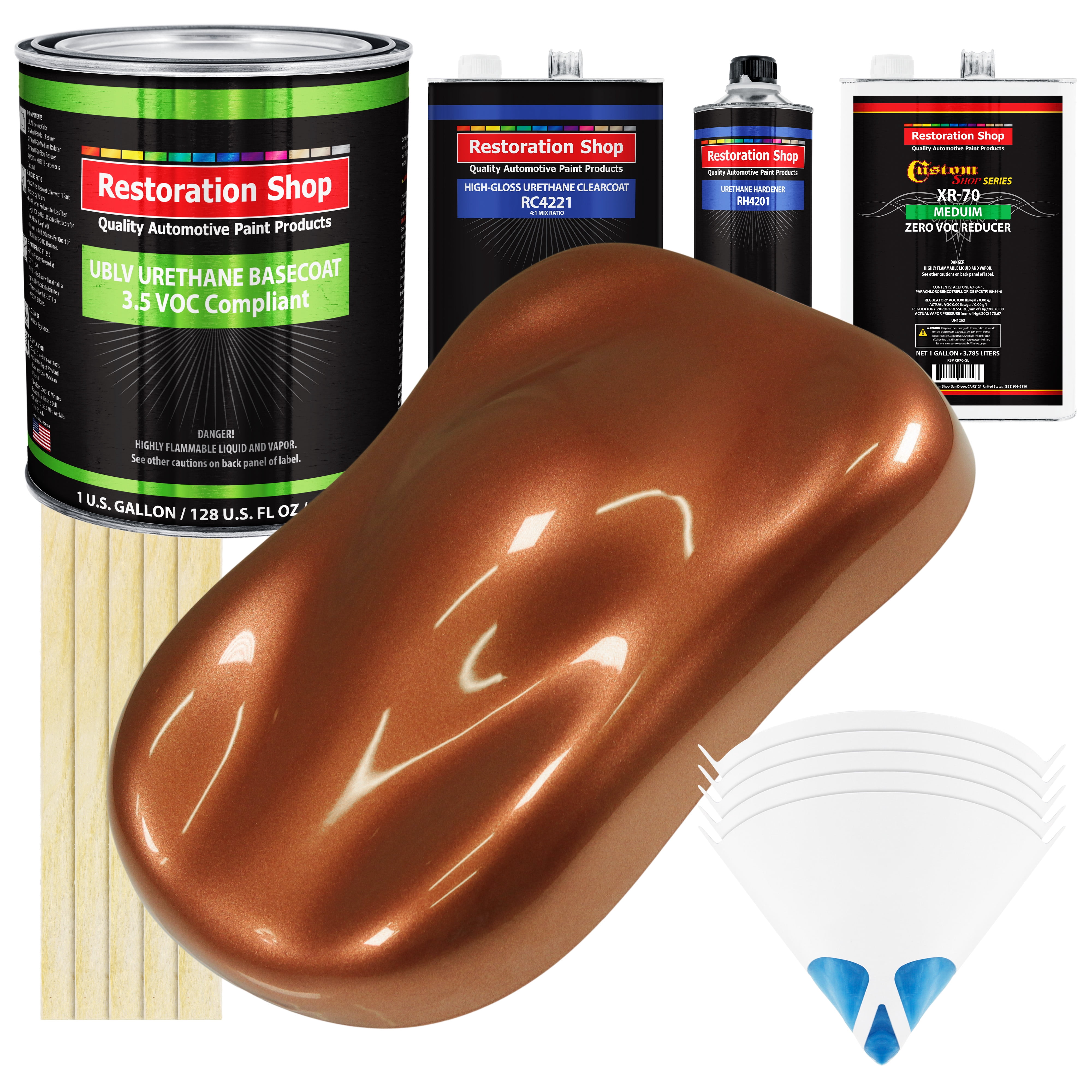 Fire Red Pearl Urethane Basecoat/Clearcoat Paint Kit - Low VOC, Gallon Size, For Automotive Restoration