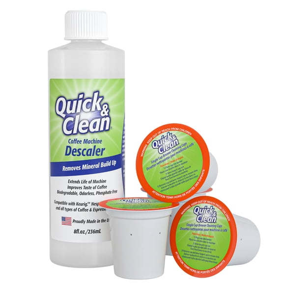 Paquete de vasos de limpieza y descalcificador compatible con Quick & Clean 2.0