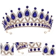 thumbnail image 4 of Miangastore Wedding Tiara Bridal Accessory Alloy Rhinestone 1Set 5.7x2.6in, 4 of 9