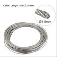 thumbnail image 2 of Cable de alambre de acero inoxidable sin recubrimiento de 1.5mm de diámetro y 10m de longitud para polea de elevación Uxcell, 2 of 5