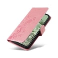 thumbnail image 5 of Designed for Google Pixel 8A Case Wallet,Women Flip Folio Cover with Butterfly & Flower Embossed PU Leather Stand Credit Card Holders Slots Wrist Strap Shockproof Phone Case,Pink, 5 of 11