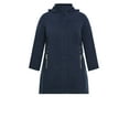 thumbnail image 3 of Avenue Women's Plus Size Faux Wool Hooded Full Zip Plain Coat, 3 of 5