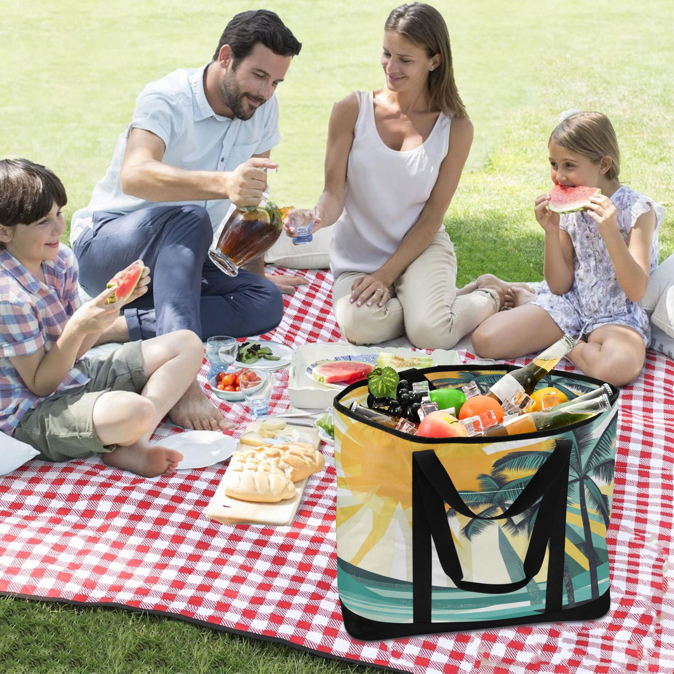 Large Hand-held Ice Pack Picnic Bag Insulation and Refrigeration Suitable for Shopping Picnics and Camping Sea Tree