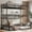 Black, variant on Newest Twin Over Twin Over Full Metal Triple Bunk Bed with Safety Guardrails and Noise-Reduced Frame, Black